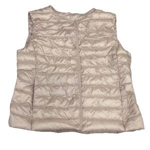 UNIQLO Down Puffer Vest Womens XS Pink Lightweight Water Resistant Travel Hiking